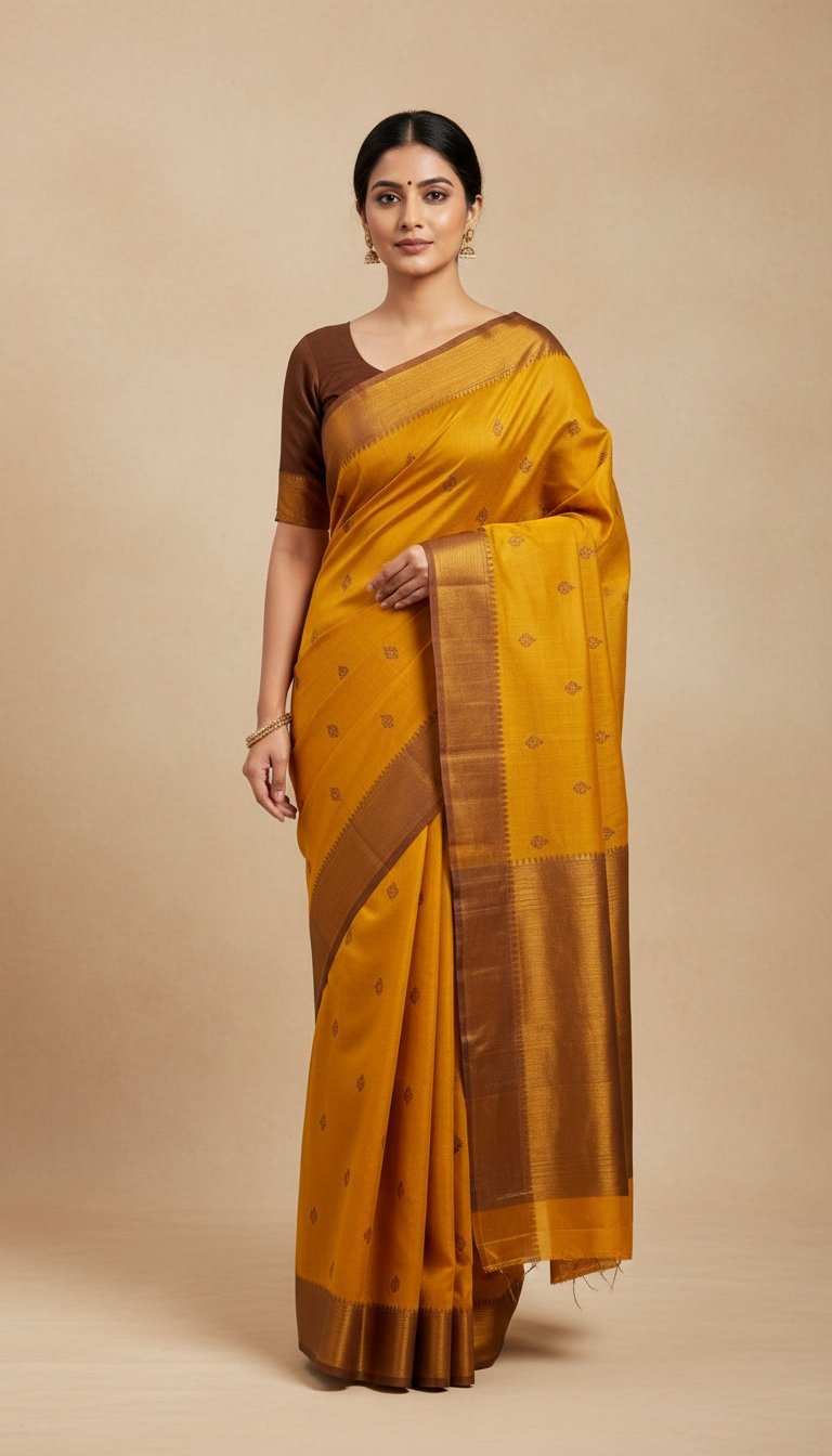 Turmeric Silk Cotton Saree